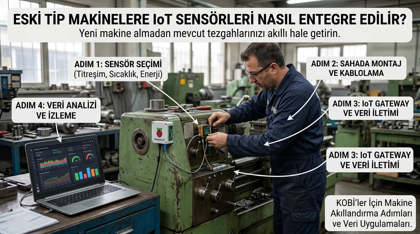 Eski Tip Makinelere IoT Sensörleri Nasıl Entegre Edilir?