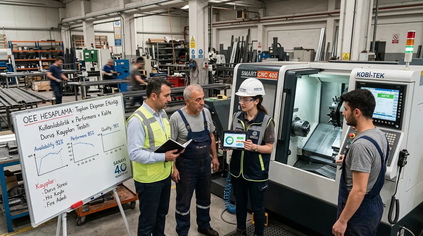 OEE hesaplama KOBİ fabrikalarında uygulama görseli