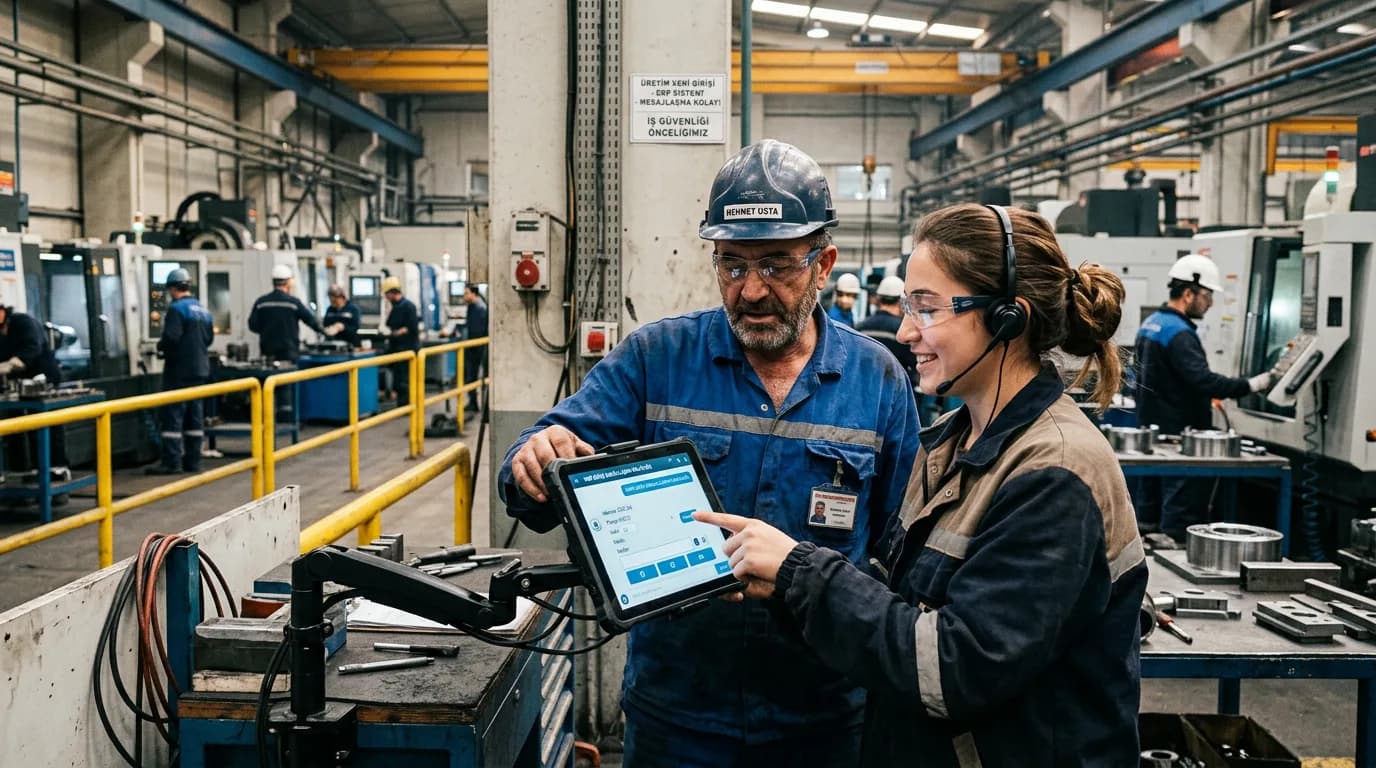 Usta ve Operatörlerin Üretim Veri Girişi Yapması